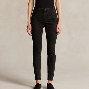DKNY Black Subtle Leopard Print Skinny Jeans